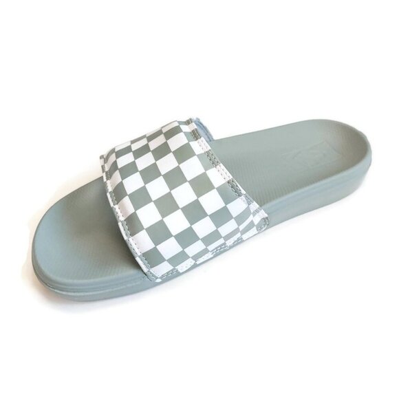 VANS Mens Size 8 La Costa Slide On Sandal Shower Slide Gray Green Checkerboard - Picture 3 of 8